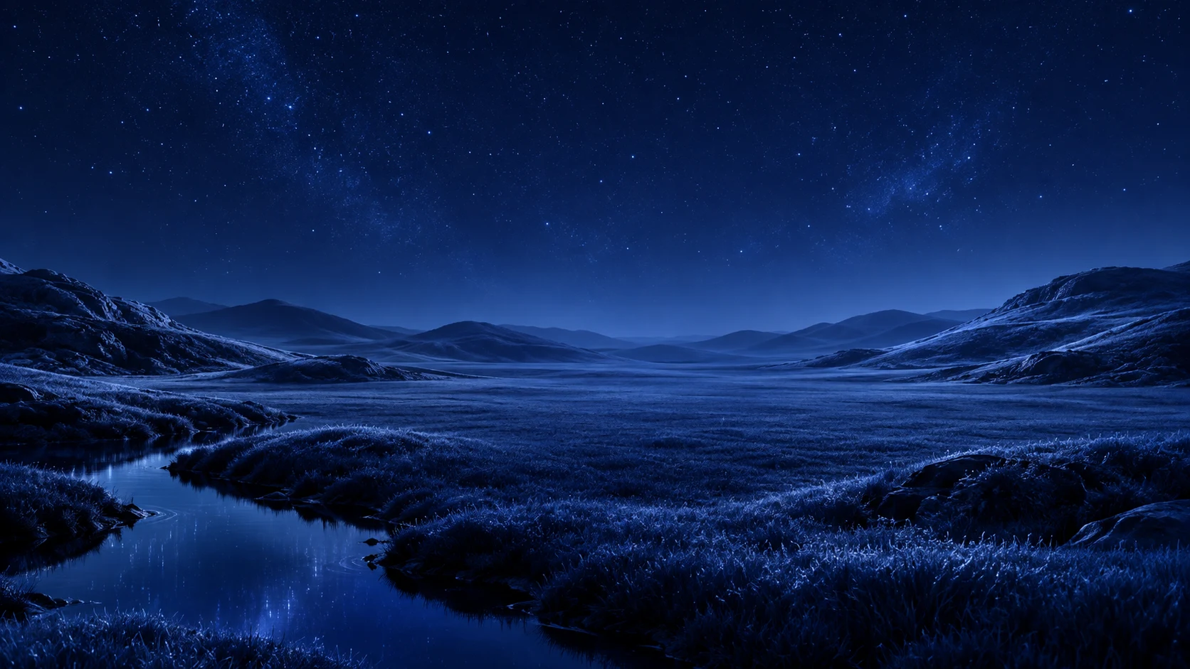 An abstract cobalt landscape